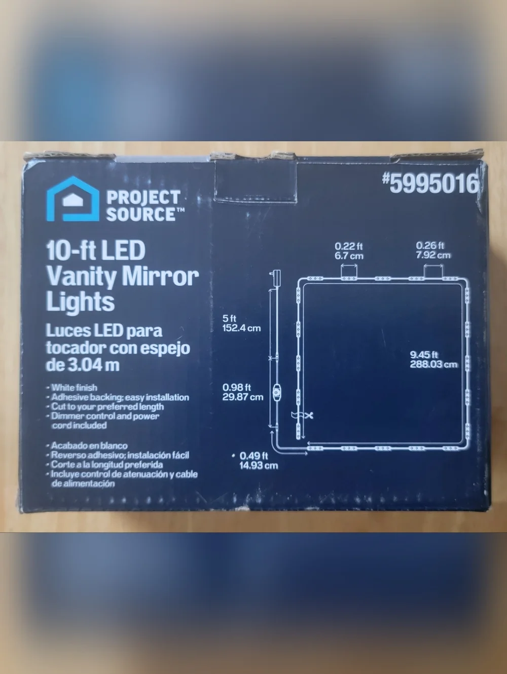 White LED Vanity Mirror Lights - 10 ft